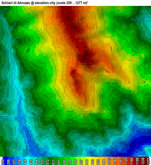 Schiavi di Abruzzo elevation map