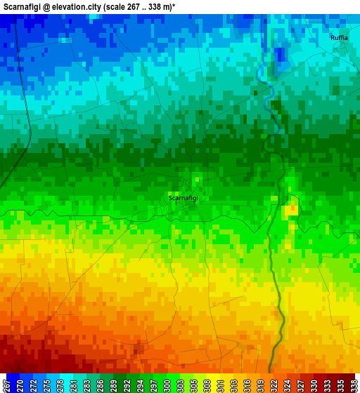 Scarnafigi elevation map