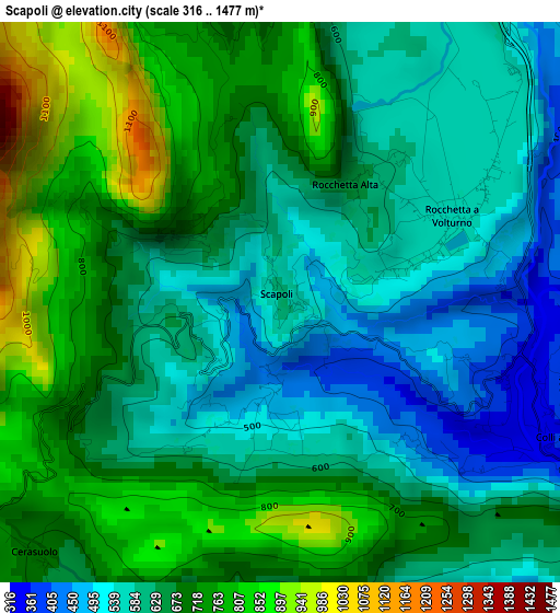 Scapoli elevation map