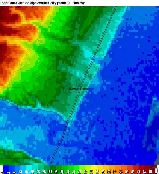 Scanzano Jonico elevation map