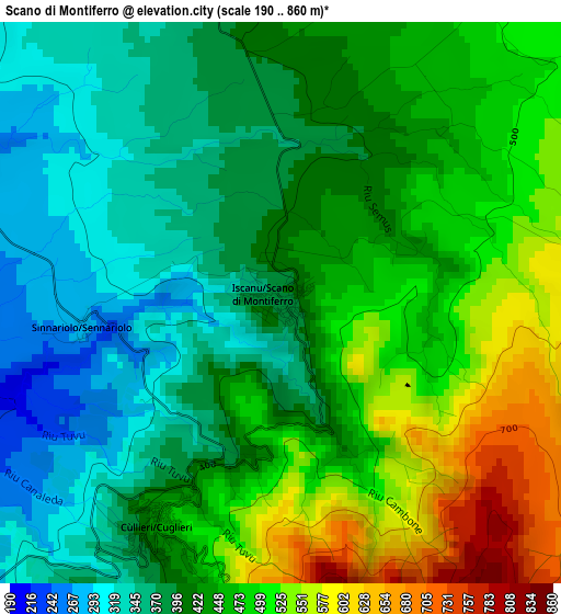 Scano di Montiferro elevation map