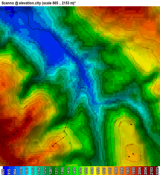 Scanno elevation map