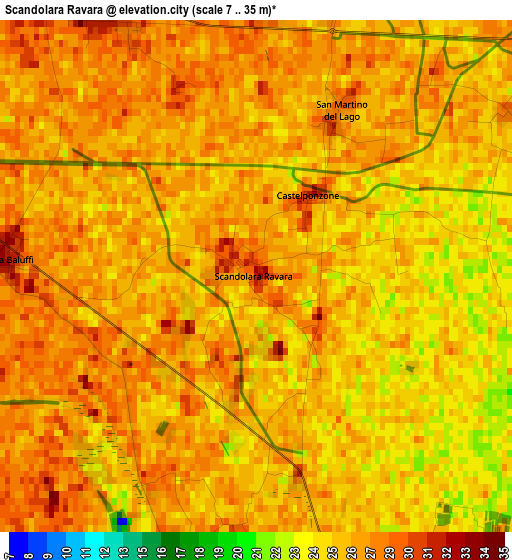 Scandolara Ravara elevation map