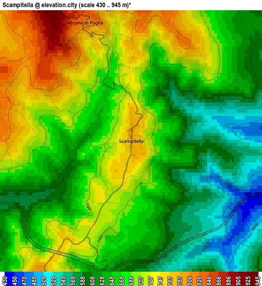 Scampitella elevation map