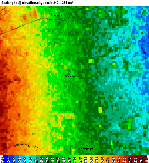 Scalenghe elevation map