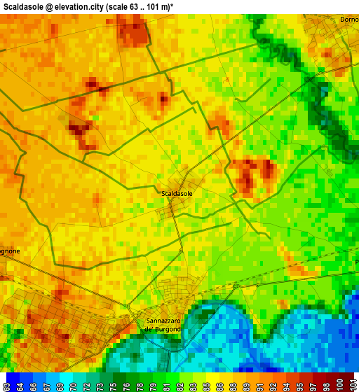 Scaldasole elevation map