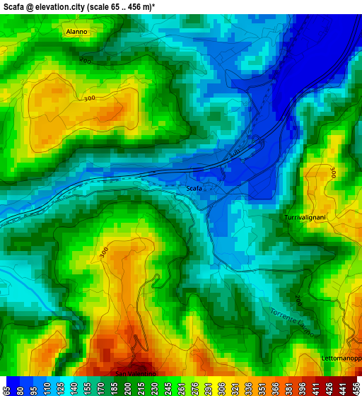 Scafa elevation map