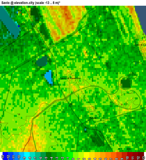 Savio elevation map