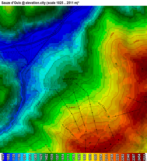 Sauze d'Oulx elevation map