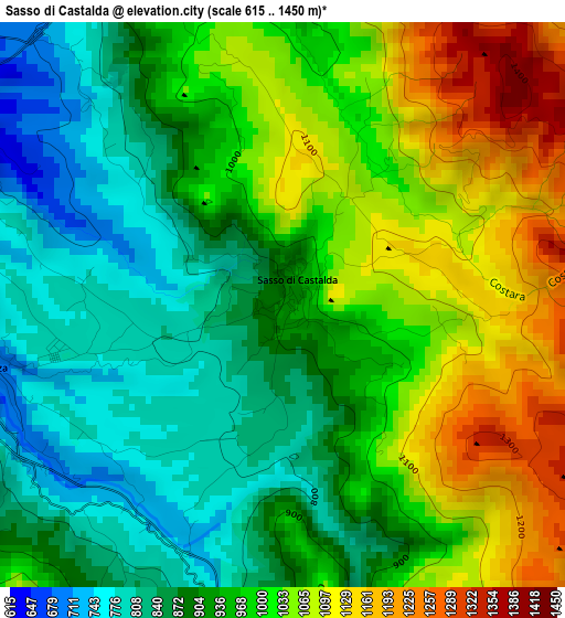 Sasso di Castalda elevation map