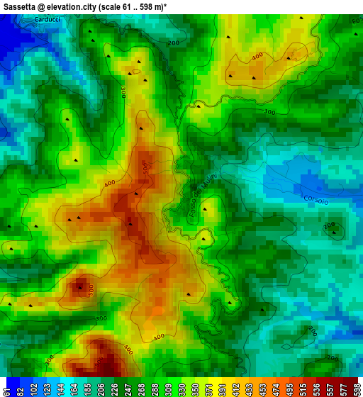 Sassetta elevation map