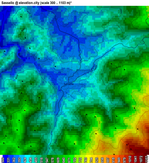 Sassello elevation map