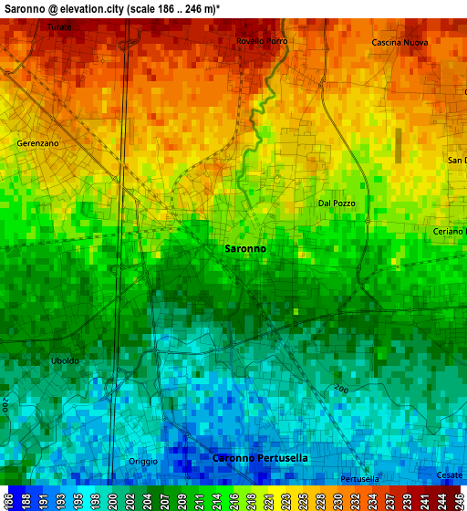 Saronno elevation map