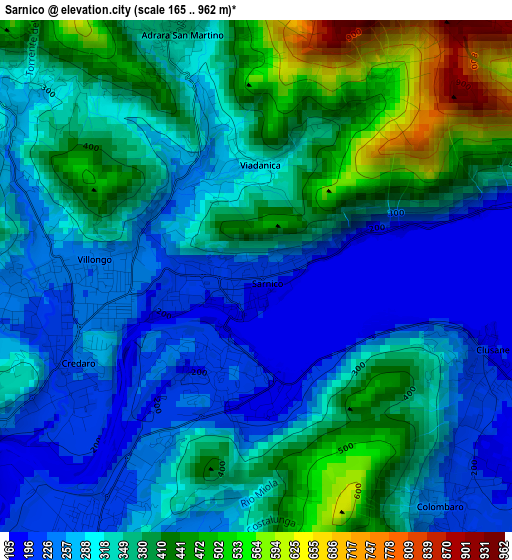 Sarnico elevation map