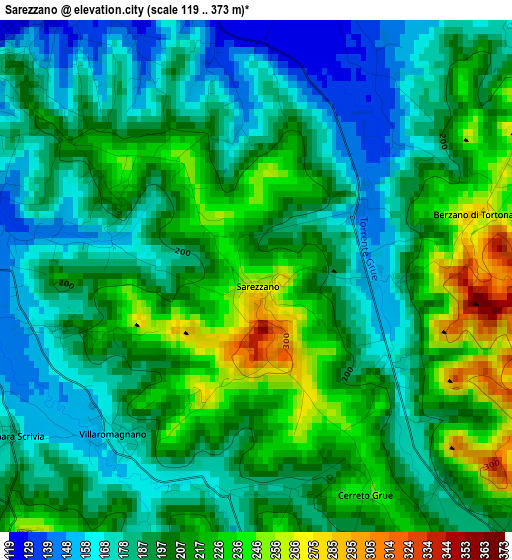 Sarezzano elevation map