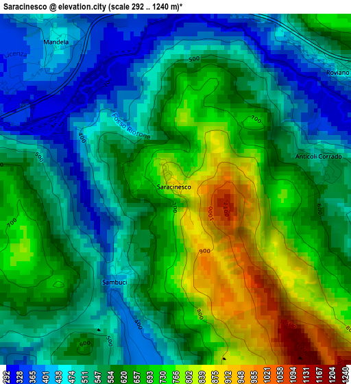 Saracinesco elevation map