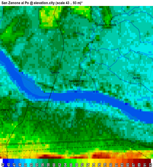 San Zenone al Po elevation map