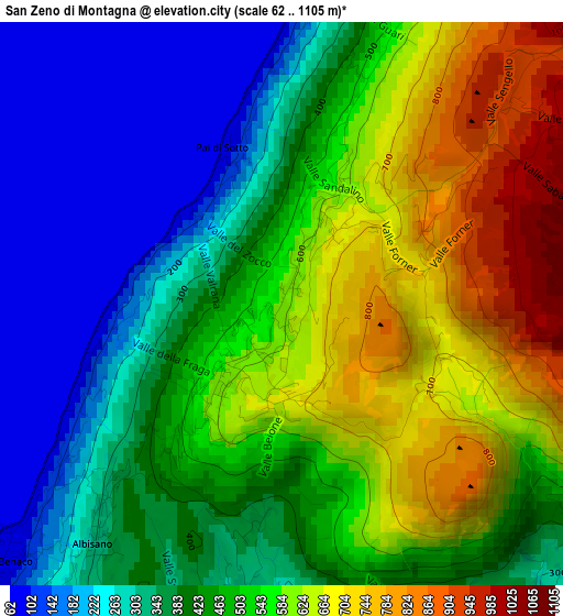 San Zeno di Montagna elevation map