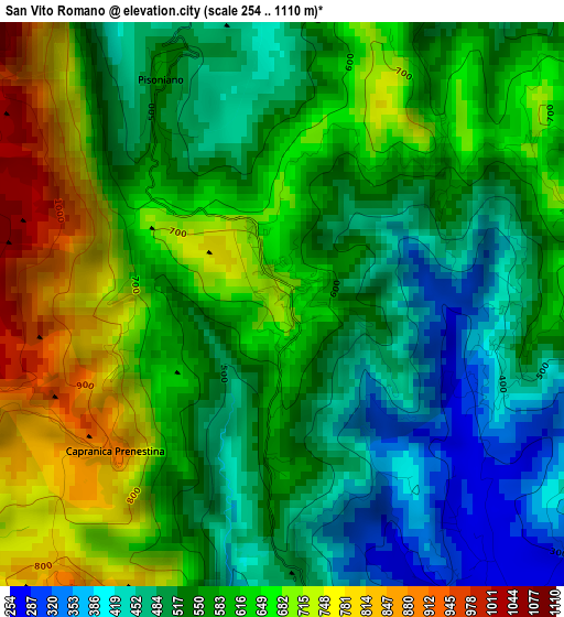 San Vito Romano elevation map