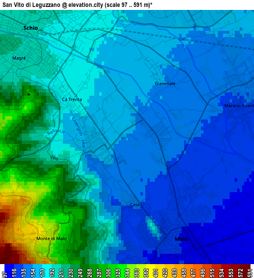 San Vito di Leguzzano elevation map