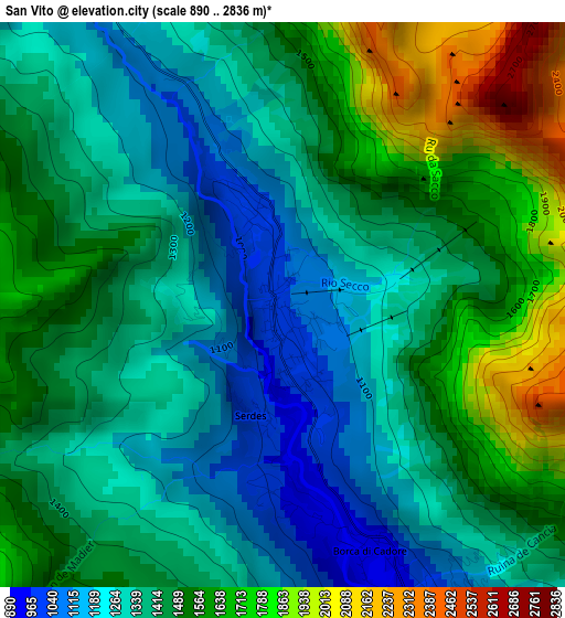 San Vito elevation map