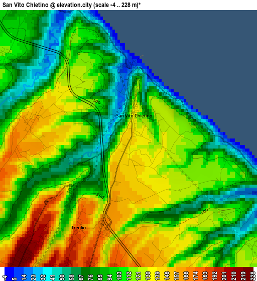 San Vito Chietino elevation map