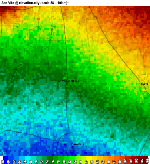 San Vito elevation map