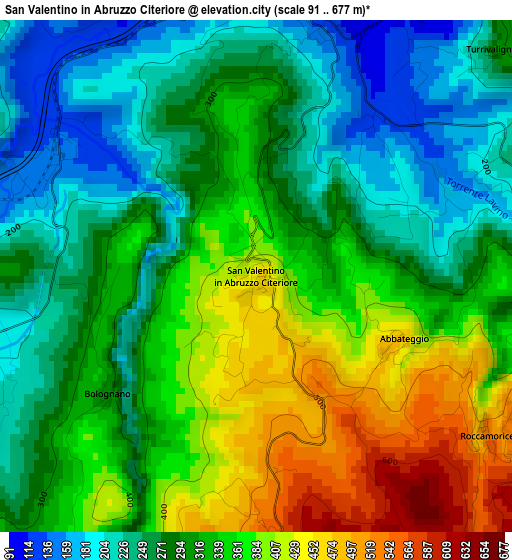 San Valentino in Abruzzo Citeriore elevation map