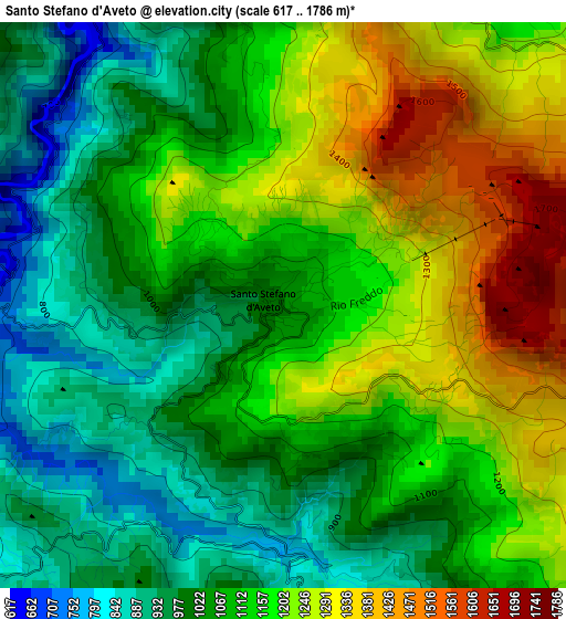 Santo Stefano d'Aveto elevation map