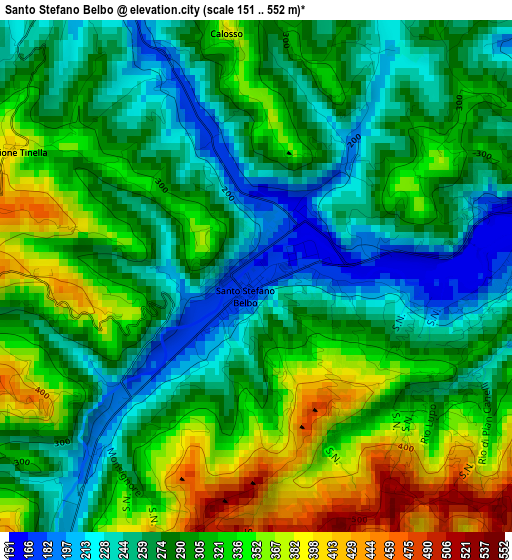 Santo Stefano Belbo elevation map