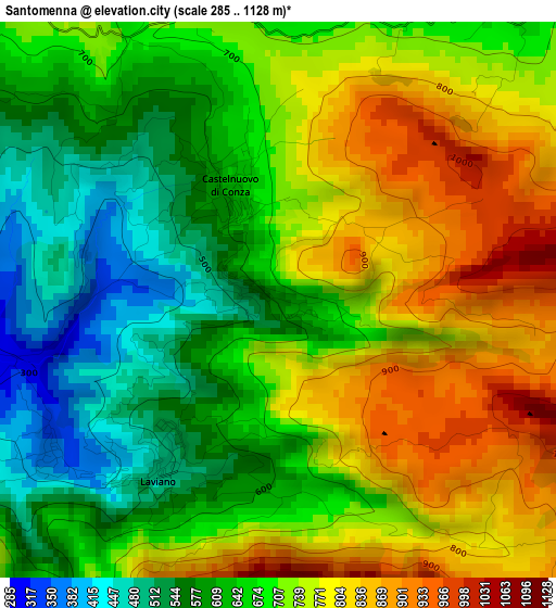 Santomenna elevation map