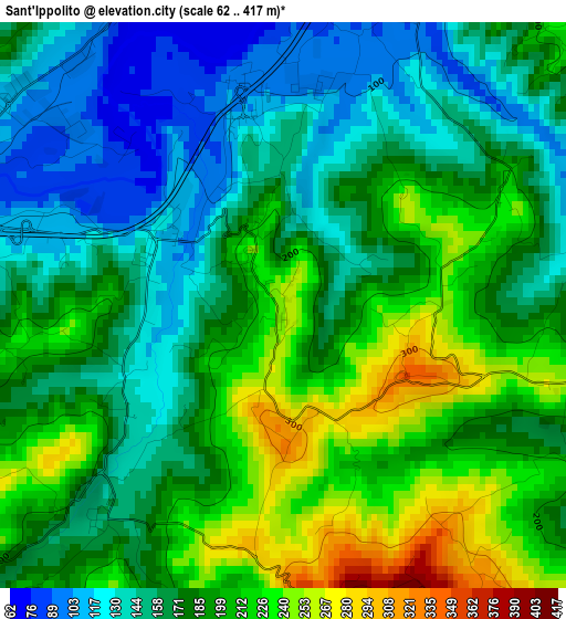 Sant'Ippolito elevation map