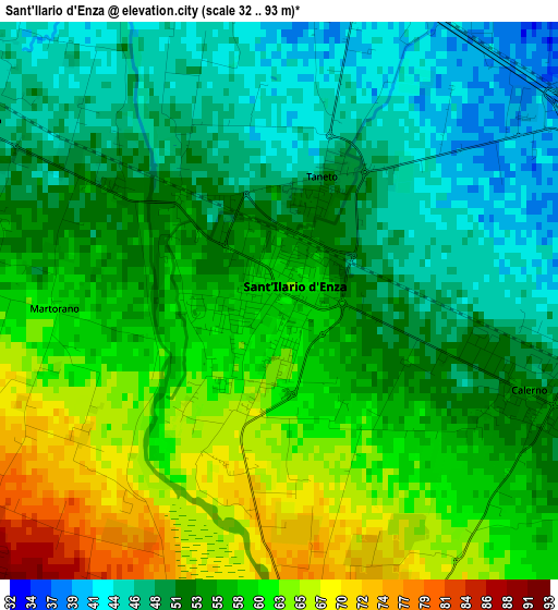 Sant'Ilario d'Enza elevation map
