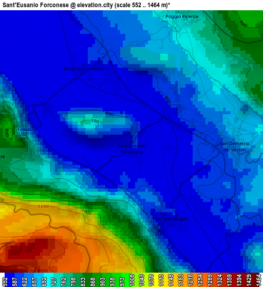 Sant'Eusanio Forconese elevation map