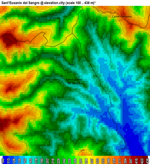 Sant'Eusanio del Sangro elevation map