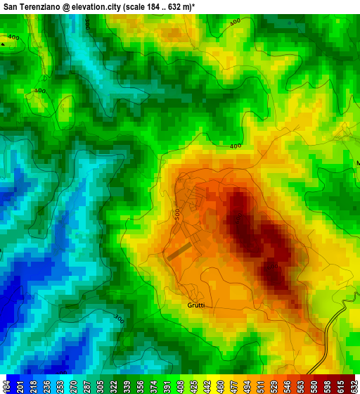 San Terenziano elevation map