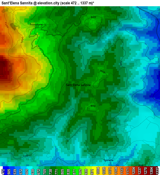 Sant'Elena Sannita elevation map