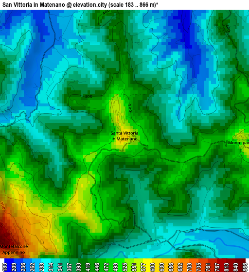 San Vittoria in Matenano elevation map