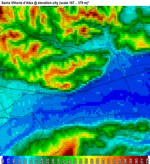 Santa Vittoria d'Alba elevation map