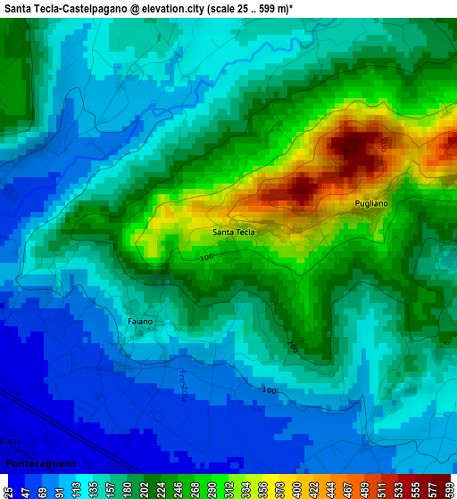 Santa Tecla-Castelpagano elevation map