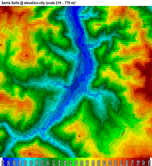 Santa Sofia elevation map