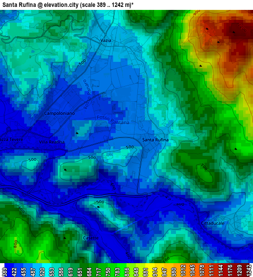 Santa Rufina elevation map