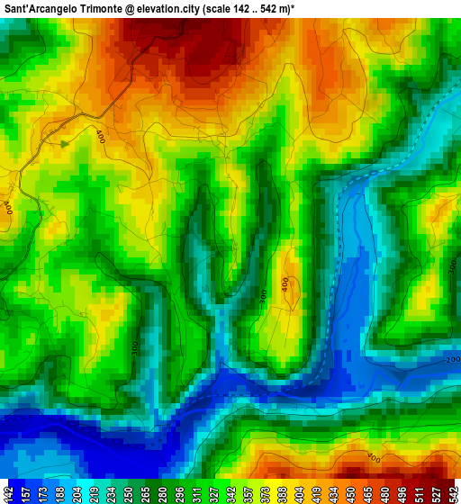 Sant'Arcangelo Trimonte elevation map