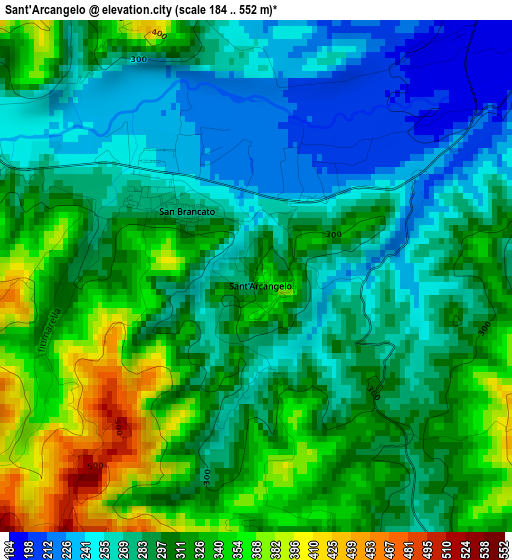 Sant'Arcangelo elevation map