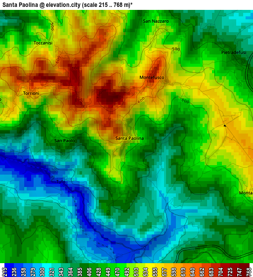Santa Paolina elevation map