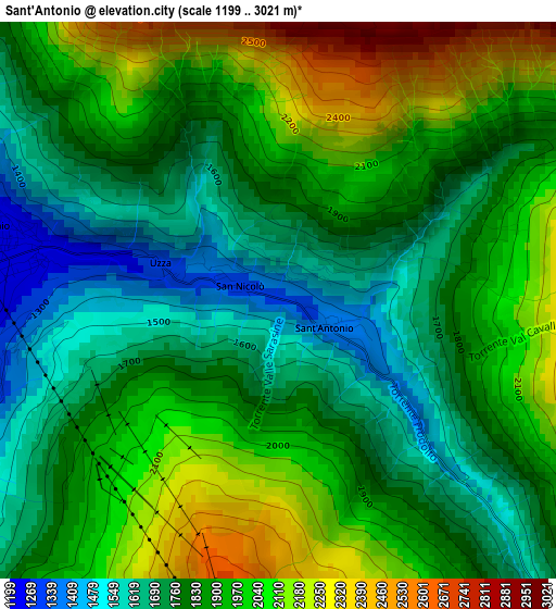 Sant'Antonio elevation map