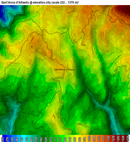 Sant'Anna d'Alfaedo elevation map