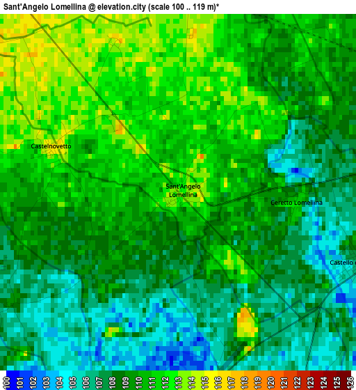 Sant'Angelo Lomellina elevation map