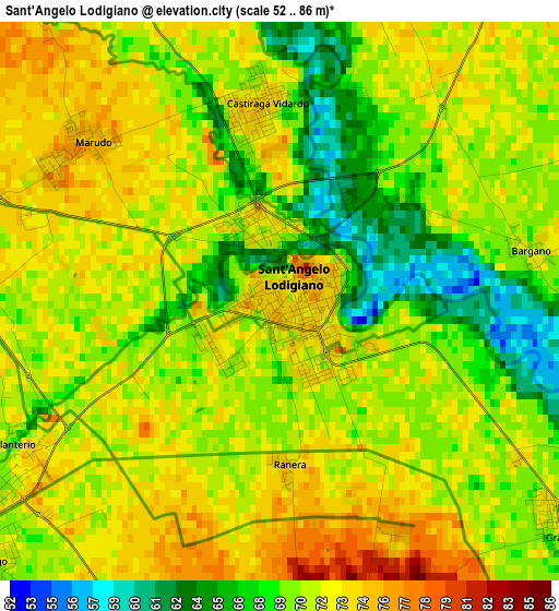 Sant'Angelo Lodigiano elevation map