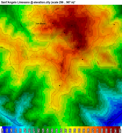 Sant'Angelo Limosano elevation map